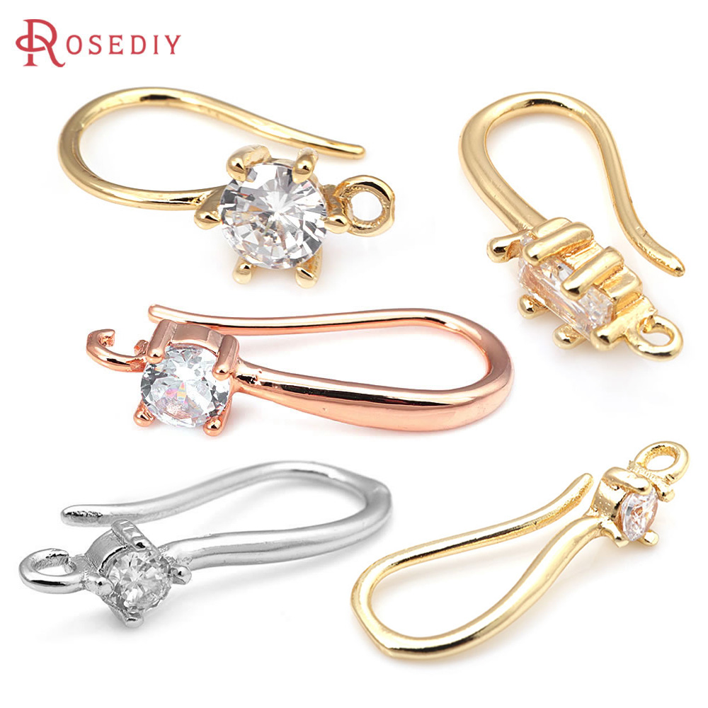 Women Accessories Earrings - 18K Gold Farbe Messing mit Zirkon
