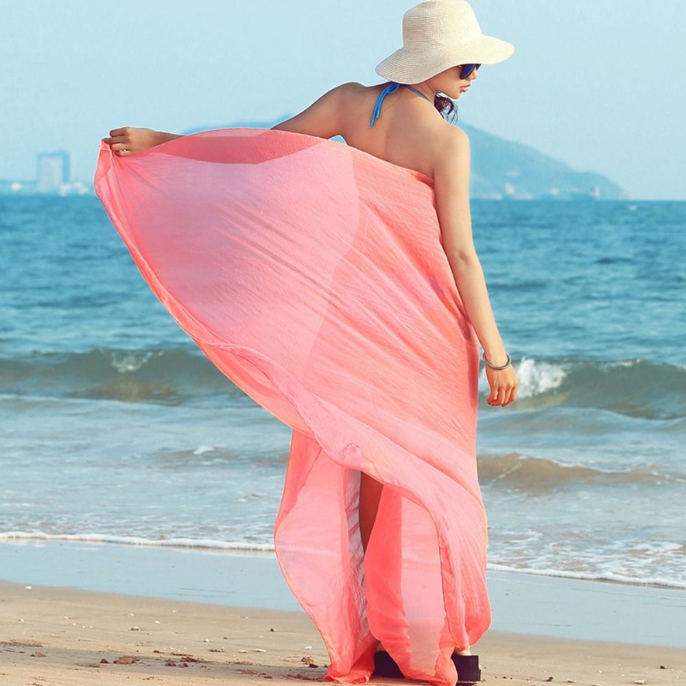Women'S Korean Accessories - Strandschal Bikini-Überwurf Einfarbiger Bohemian-Stil Sonnenschutz-Schal Damen-Wickeltuch