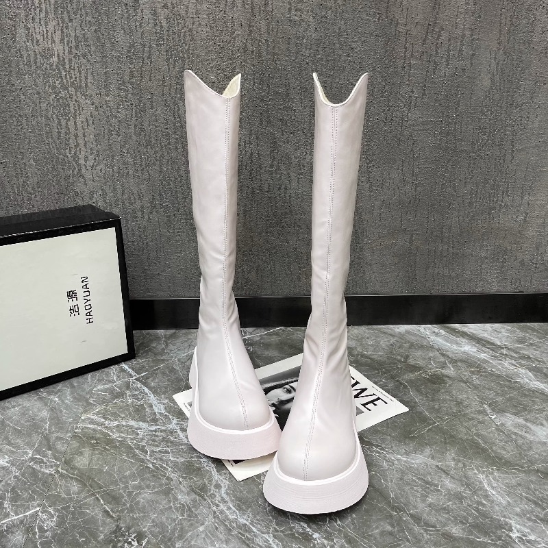 Women'S Accessories Trends 2025 - Neue, einfache, einfarbige, rutschfeste, hohe Stiefel