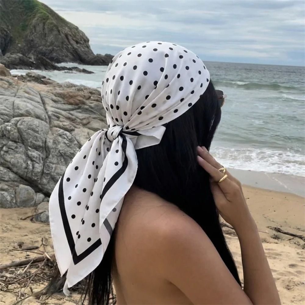 Women'S Korean Accessories - Retro-gedruckter Punktschleier mit geometrischem Muster, kleiner