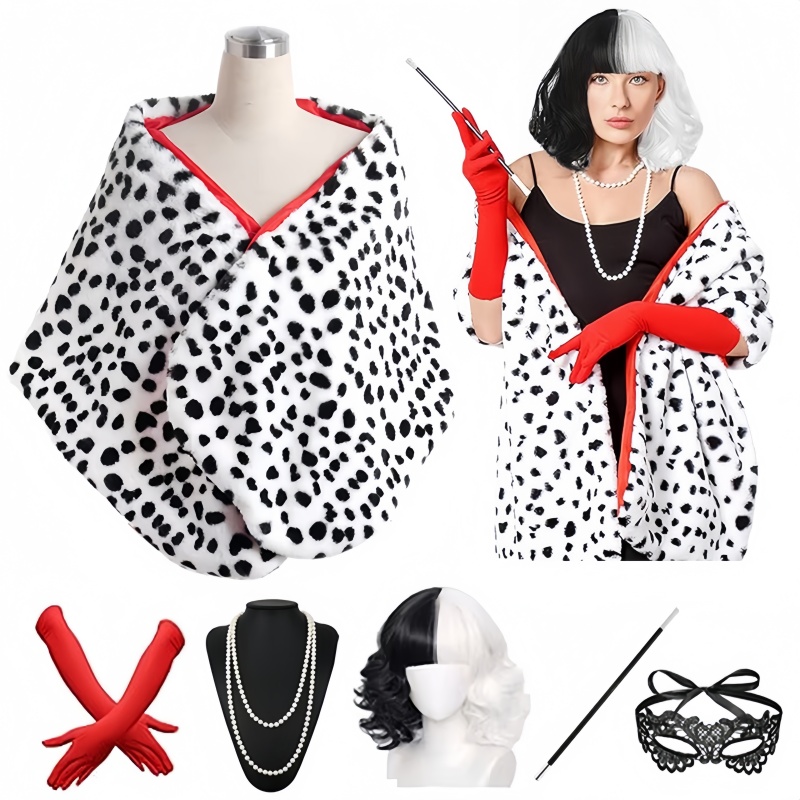 Women'S Accessories In The 1950S - Damen Cruella Deville Short Dalmatiner Print