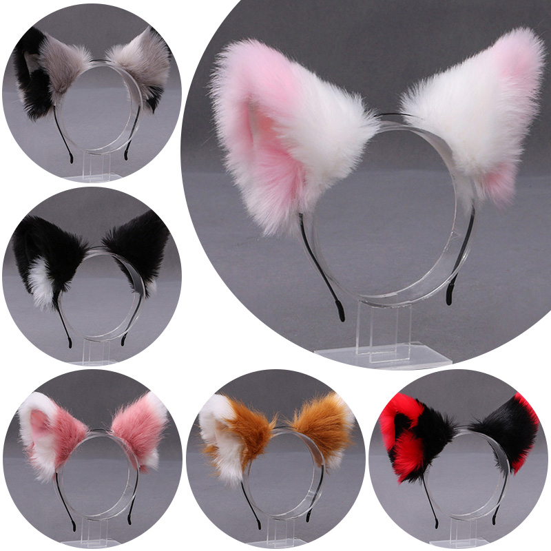 Young Women'S Accessories - Flauschiges Fuchs-Katzenohren-Plüsch-Stirnband, weiche, pelzige Haarreifen, niedliche