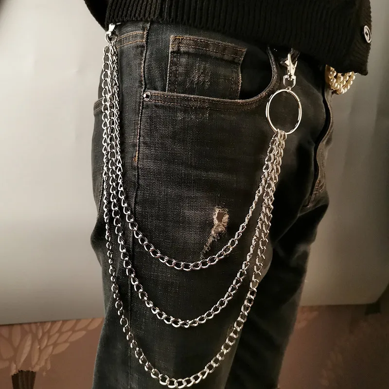 Wallet Chain Bag - Mehrschichtige Metall-Gürtelkette Punk-Haken Metall-Gürteltasche Schlüsselanhänger Schmuck