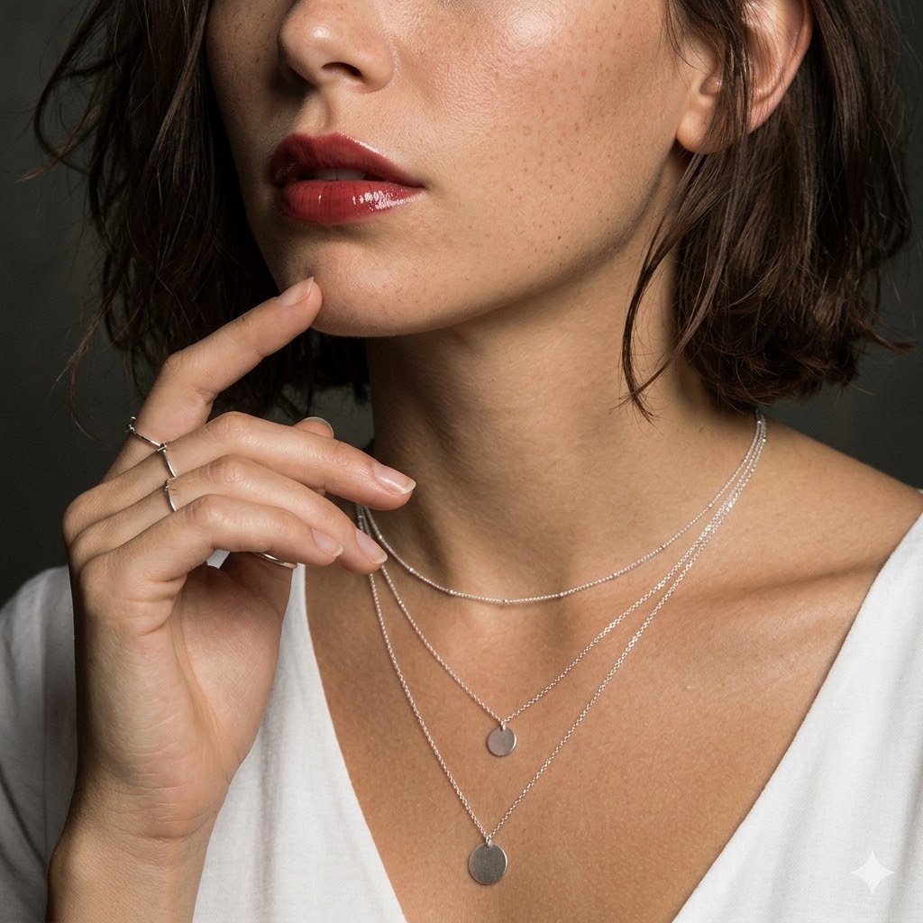 Coin Necklace Delicate - 14K Vergoldete Filigrane Layering-Halsketten, Anlaufgeschützter Edelstahl-Satellitenkugelketten-Set