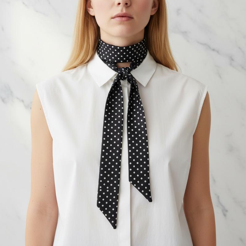Women'S Korean Accessories - Modischer Seidenschal mit Polka Dots, vielseitiges