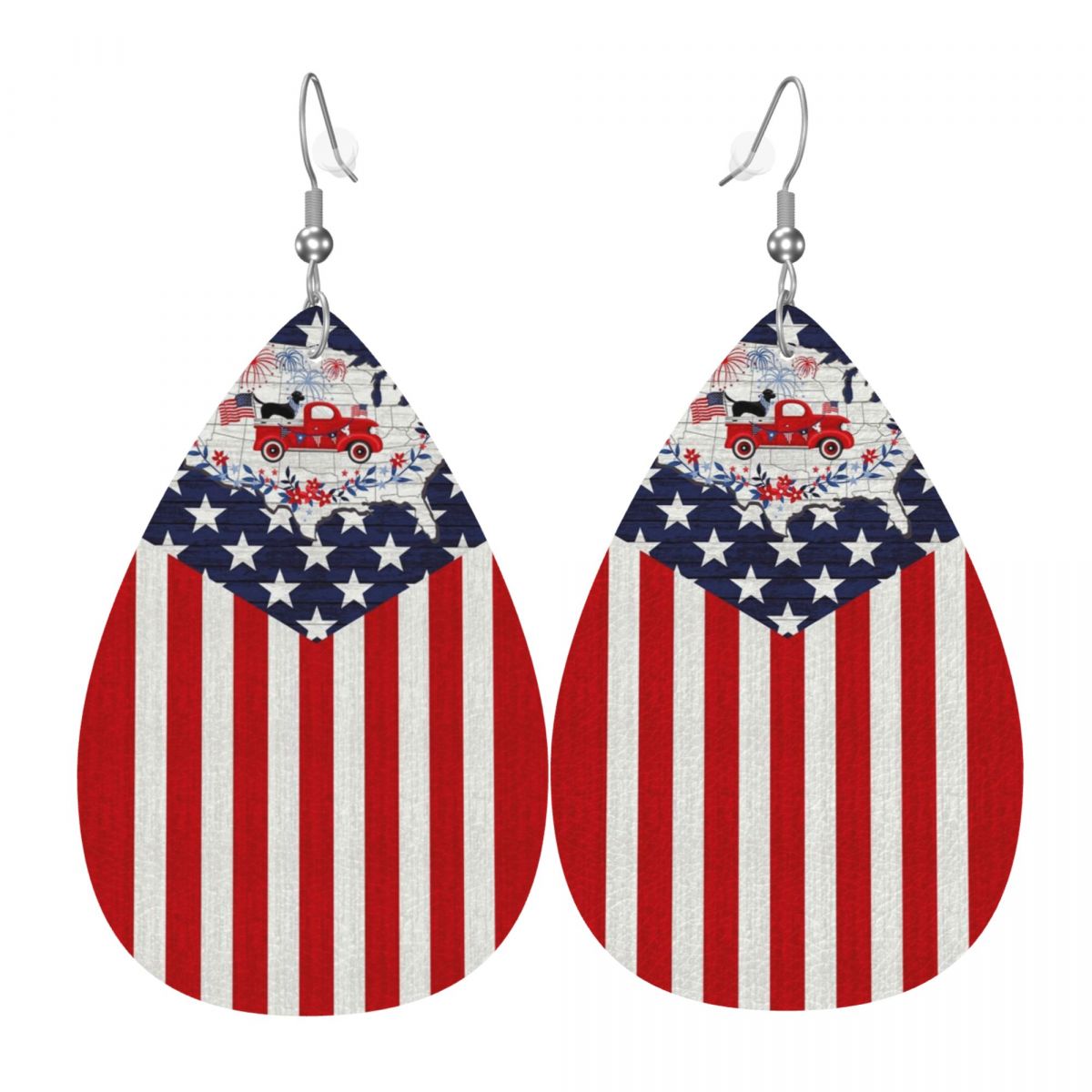 Women Accessories Usa - Benutzerdefinierte Truckin' In The USA Lederohrringe