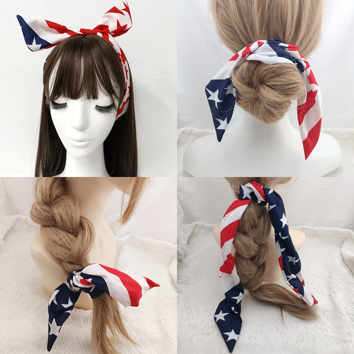 Women Accessories Usa - 1 Stück USA-Flaggen-Haargummis für Frauen und