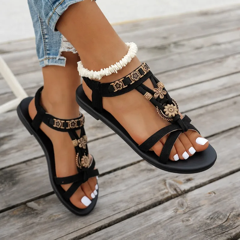 Women'S Accessories Trends 2025 - Blumen-Perlen Boho-Sandalen für Damen Sommer 2025