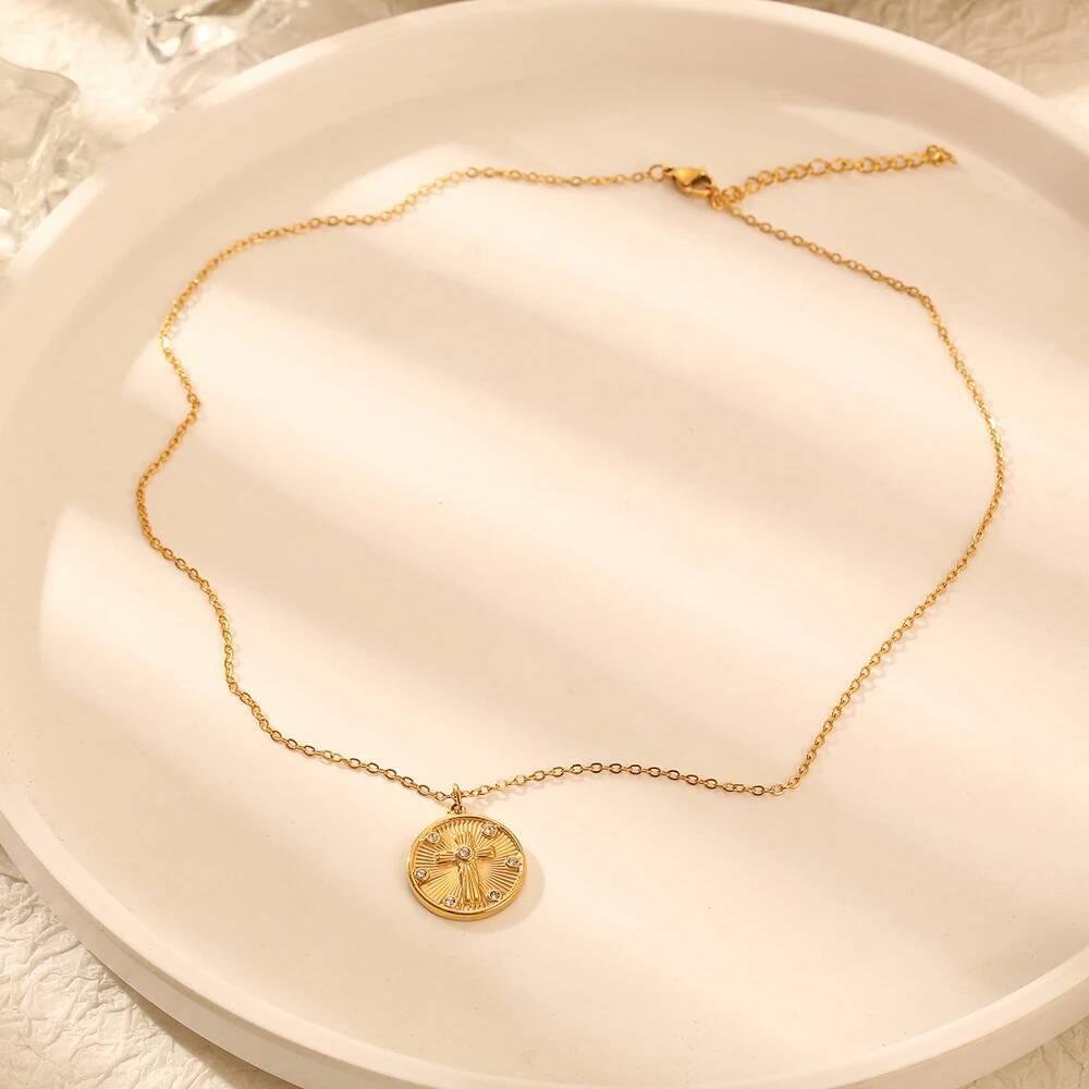 Frauen zarte runde Münze Zirko – Coin Necklace Delicate Bewertung und Preis