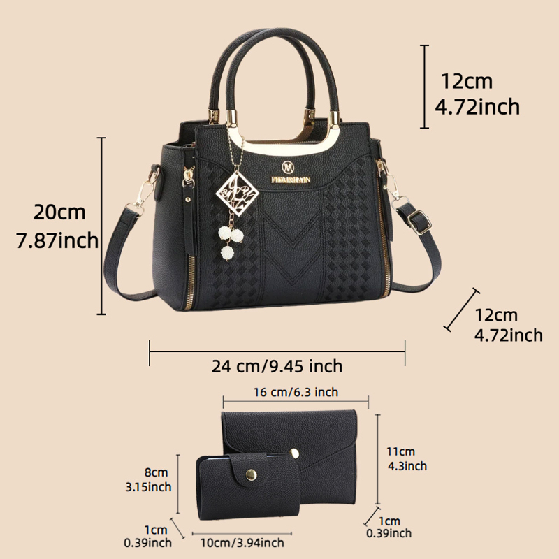 3-teiliges Handtaschen-Set aus – Women'S Accessories For Suit Bewertung und Preis