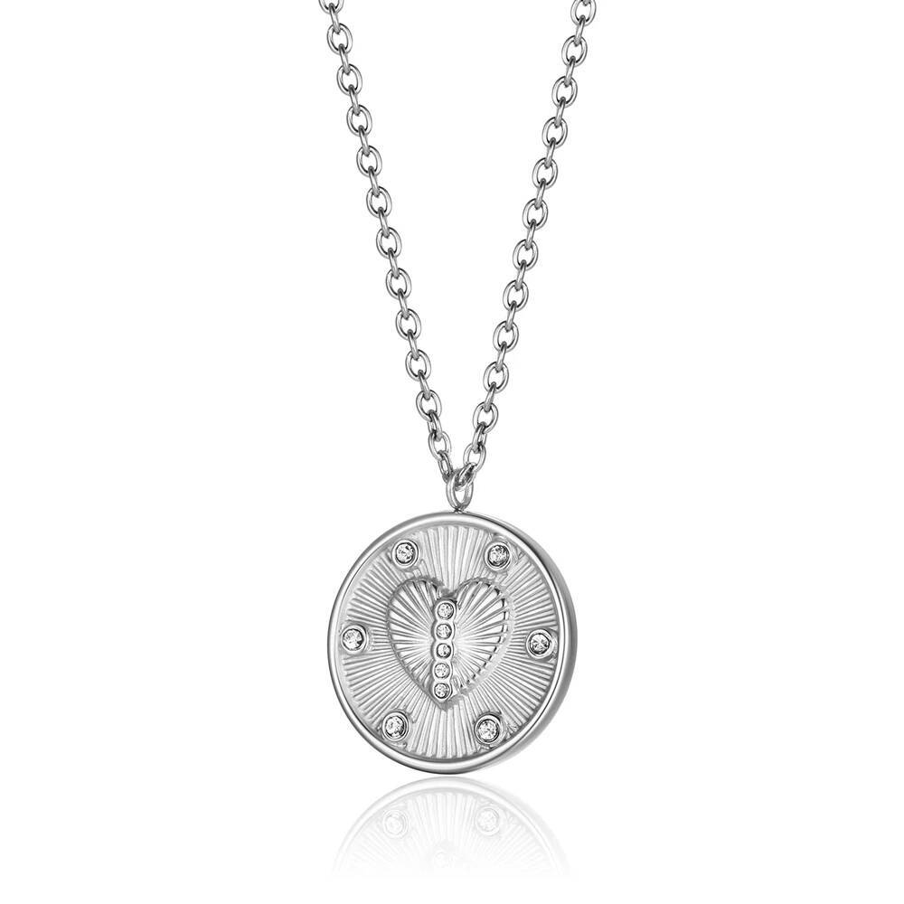 Edelstahl Frauen zarte Cz Stei – Coin Necklace Delicate Bewertung und Preis