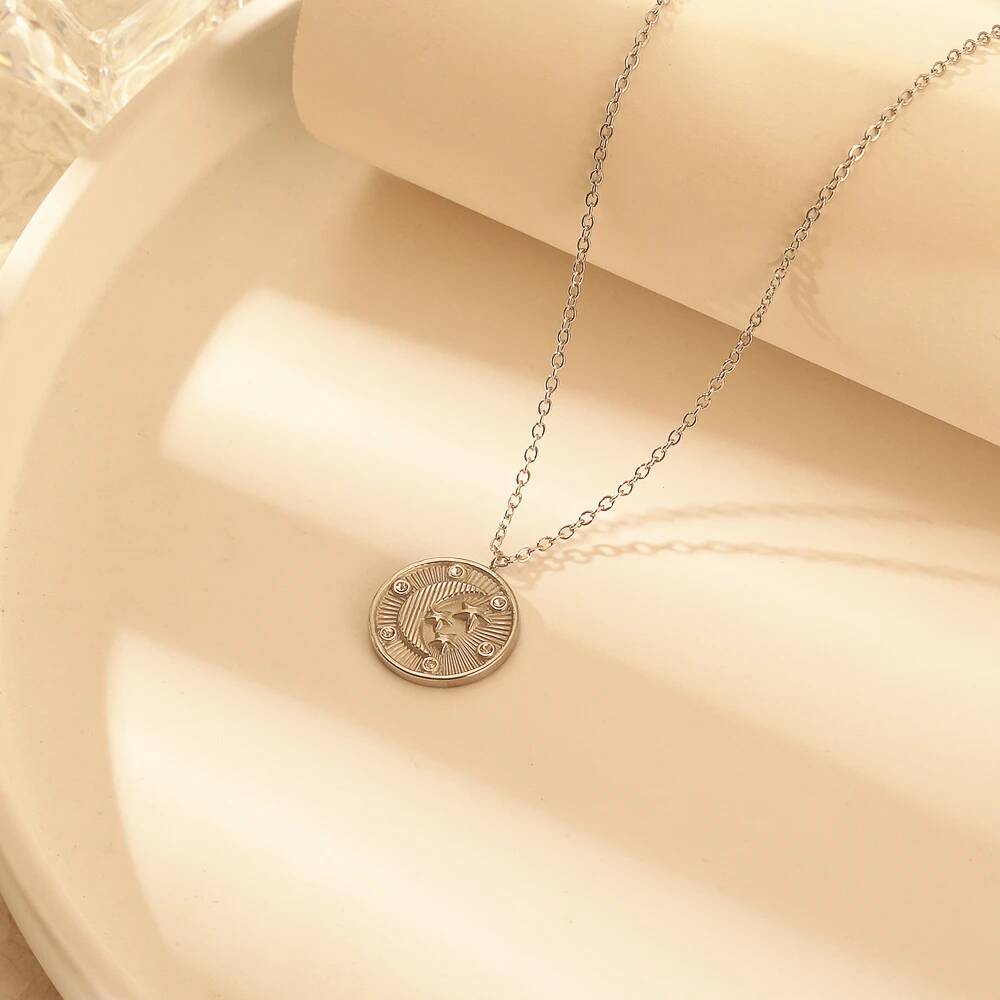 Edelstahl Frauen zarte Cz Stei – Coin Necklace Delicate Bewertung und Preis