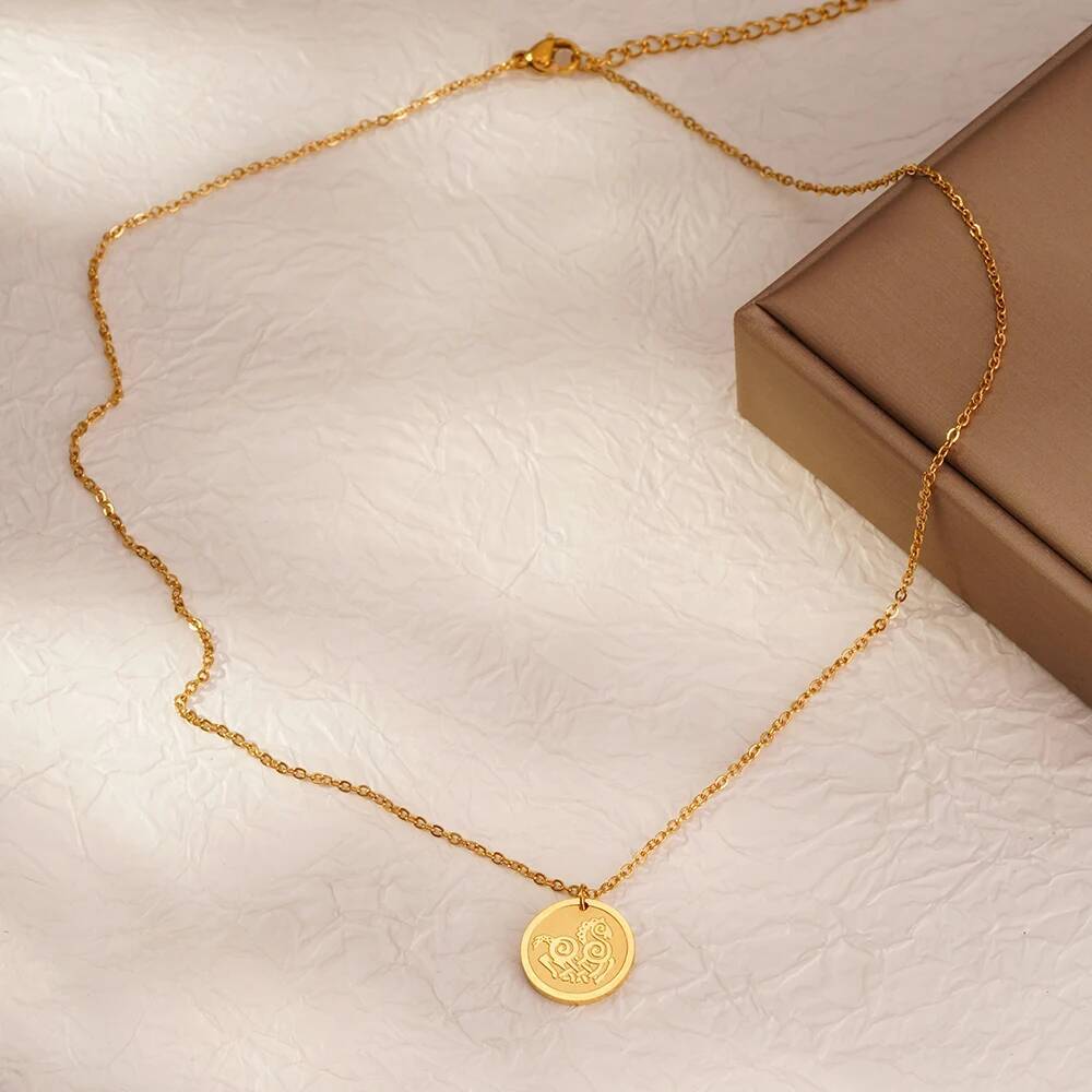 Edelstahl Mode Frauen Zarte Ru – Coin Necklace Delicate Bewertung und Preis