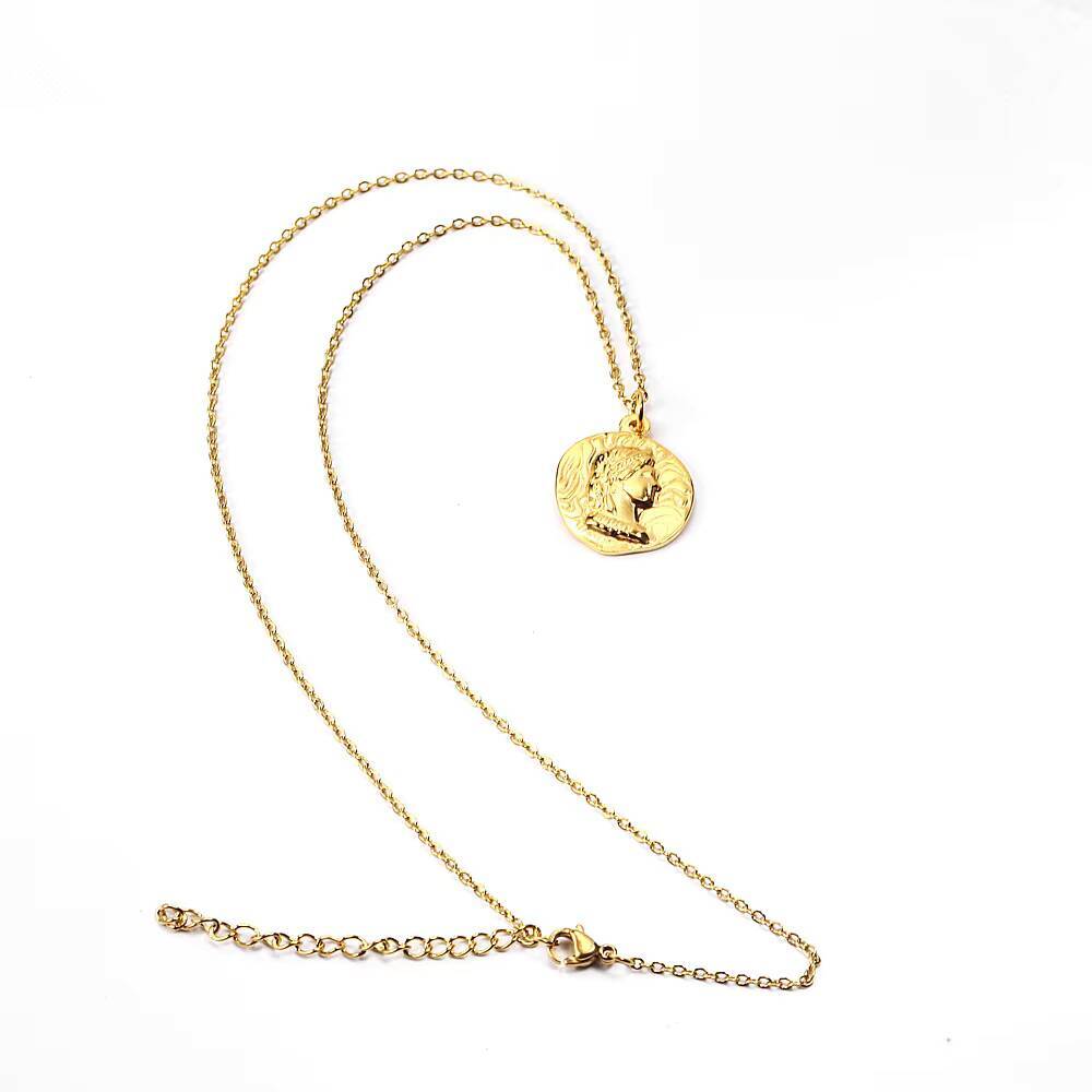 Edelstahl vergoldet Königin El – Coin Necklace Delicate Bewertung und Preis
