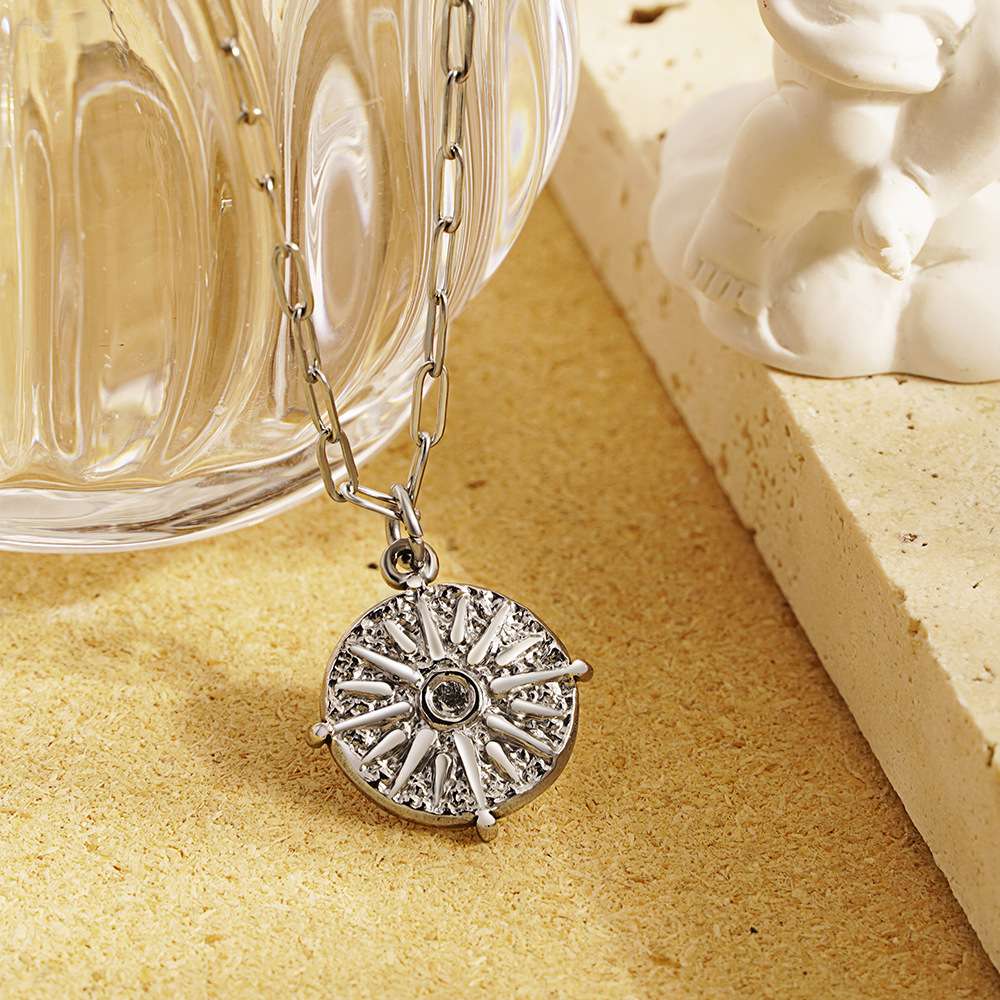 Edelstahl Runde Sonnenmünzen-A – Coin Necklace Delicate Bewertung und Preis