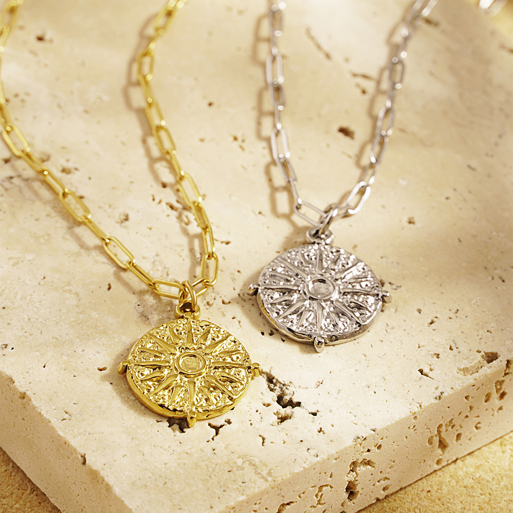 Edelstahl Runde Sonnenmünzen-A – Coin Necklace Delicate Bewertung und Preis