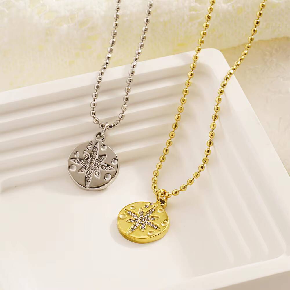 Edelstahl Frauen zarte runde M – Coin Necklace Delicate Bewertung und Preis