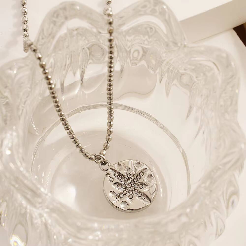 Edelstahl Frauen zarte runde M – Coin Necklace Delicate Bewertung und Preis