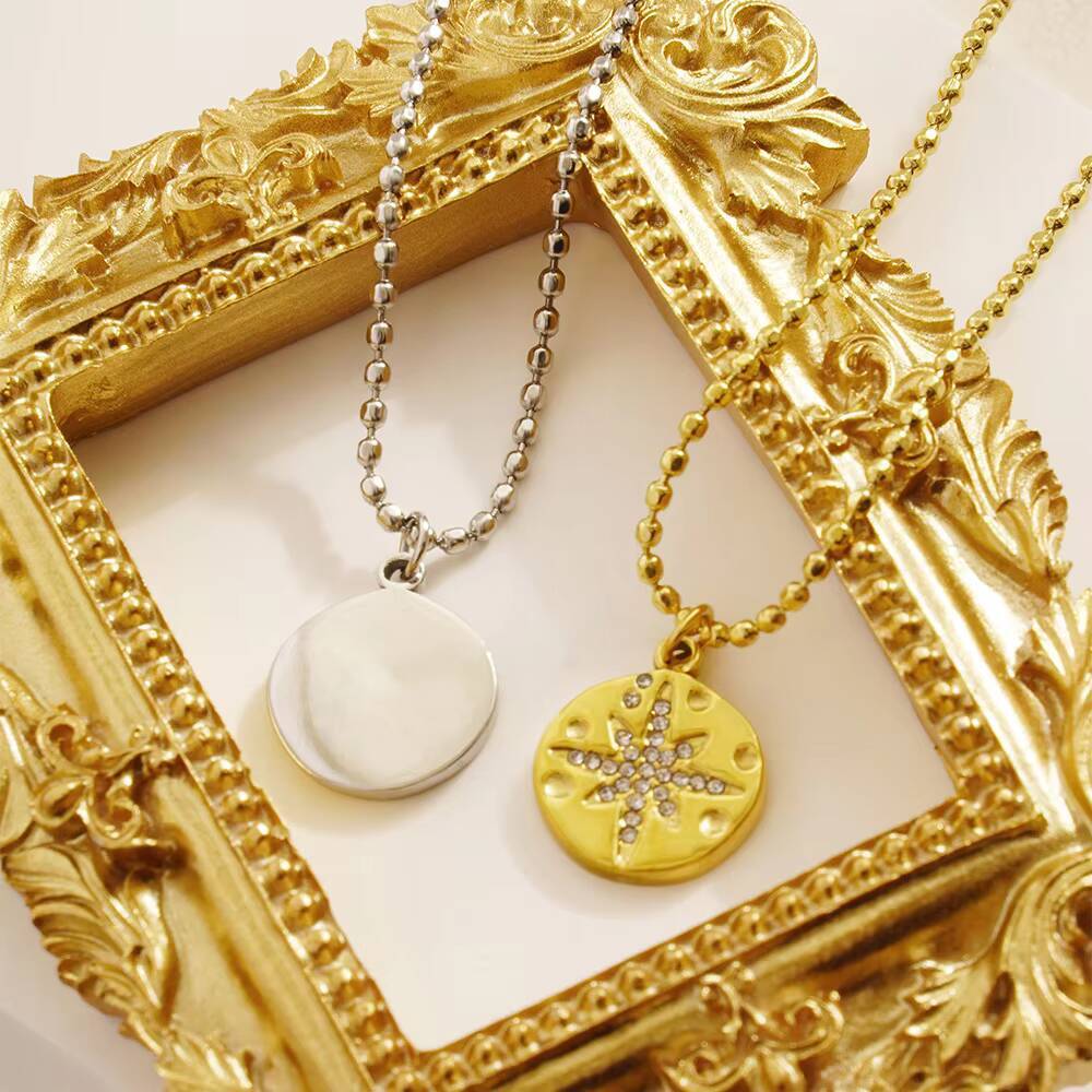 Edelstahl Frauen zarte runde M – Coin Necklace Delicate Bewertung und Preis