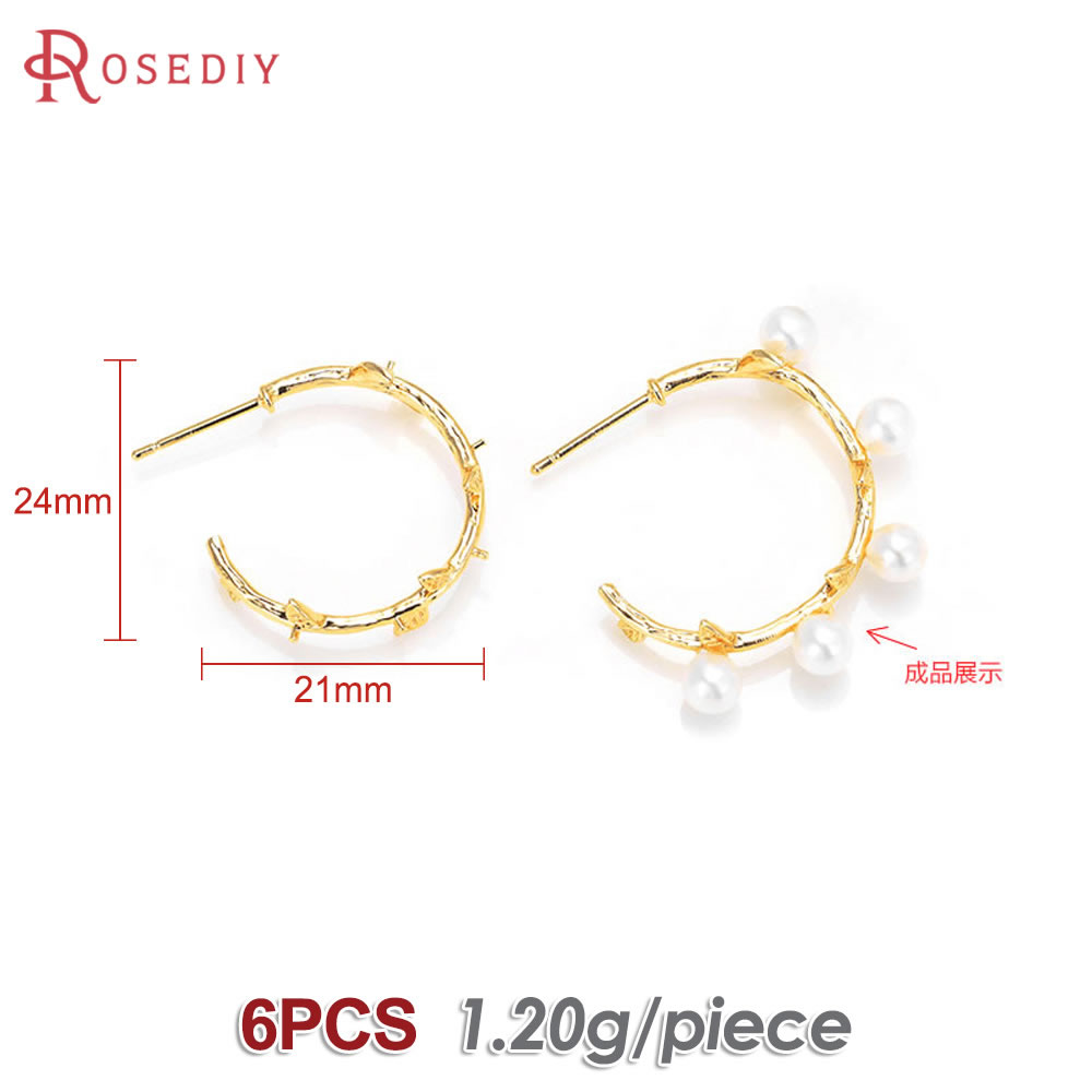 6 Stück 18 Karat Gold Messing  – Women Accessories Earrings Bewertung und Preis