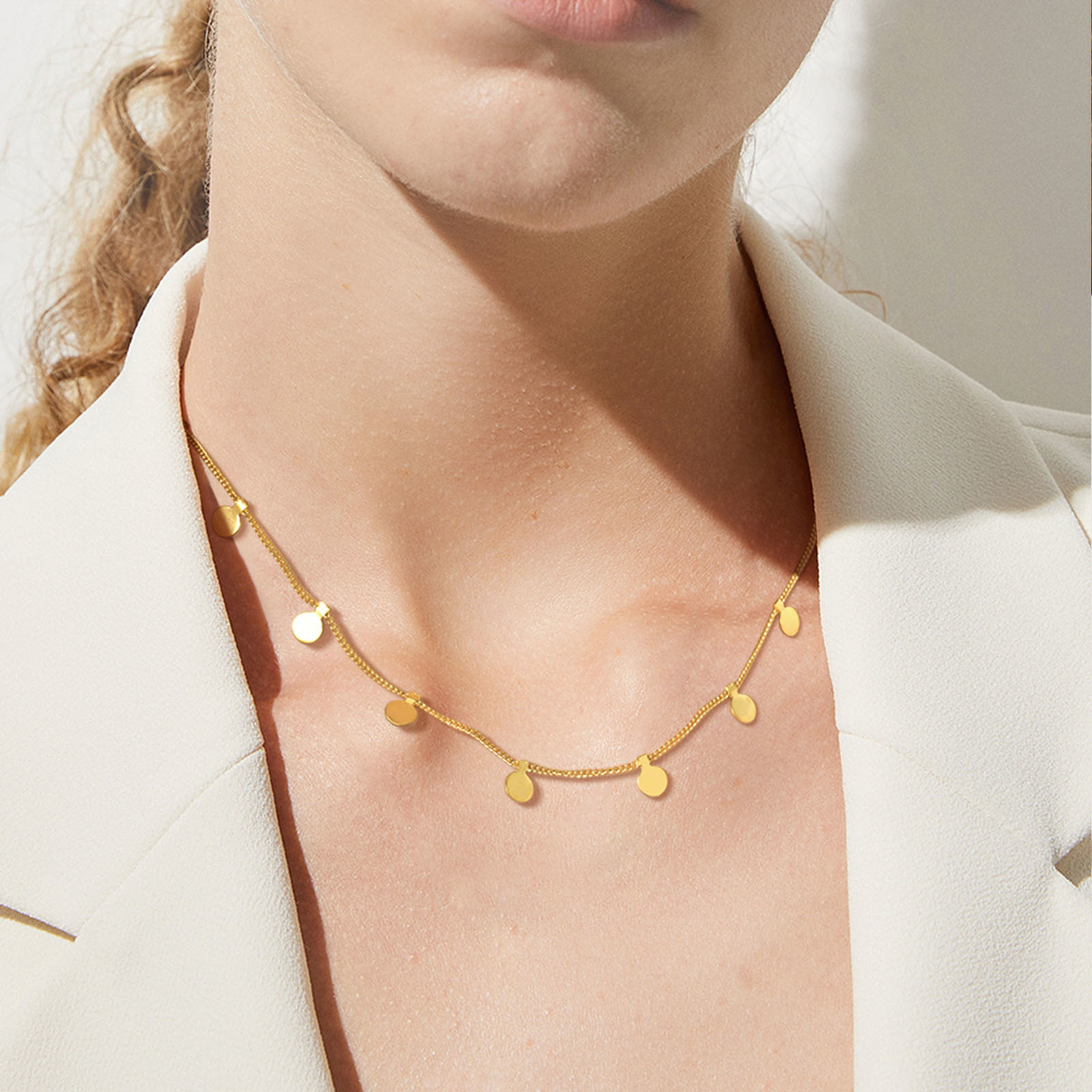 Zarte kleine Scheibenhalskette – Coin Necklace Delicate Bewertung und Preis