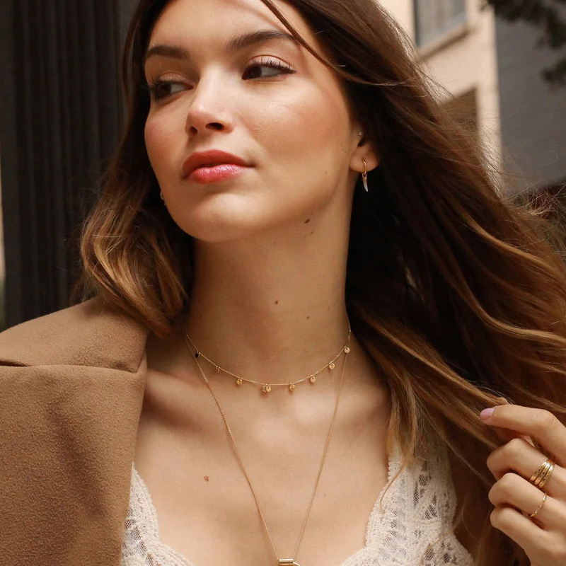 Zarte kleine Scheibenhalskette – Coin Necklace Delicate Bewertung und Preis