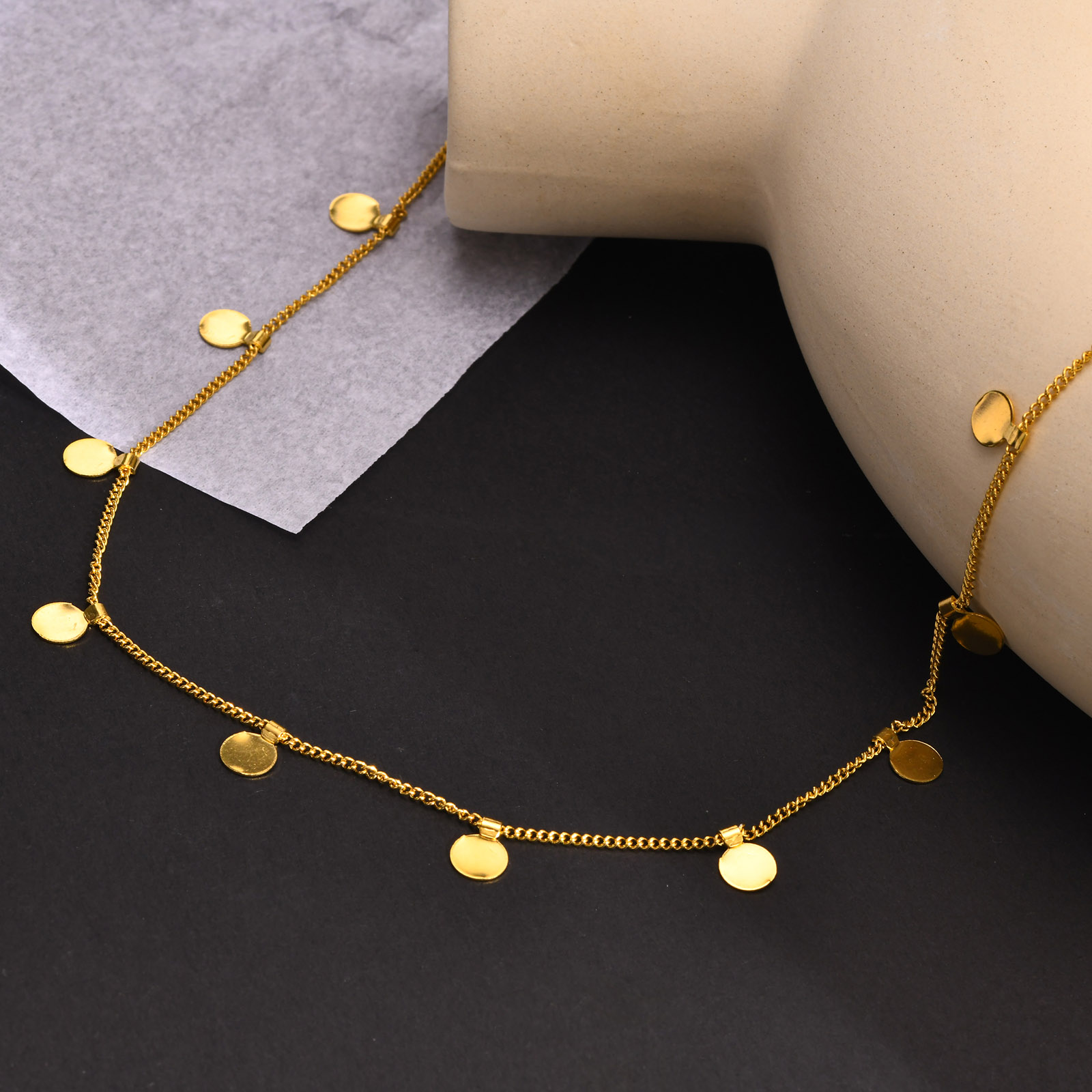Zarte kleine Scheibenhalskette – Coin Necklace Delicate Bewertung und Preis