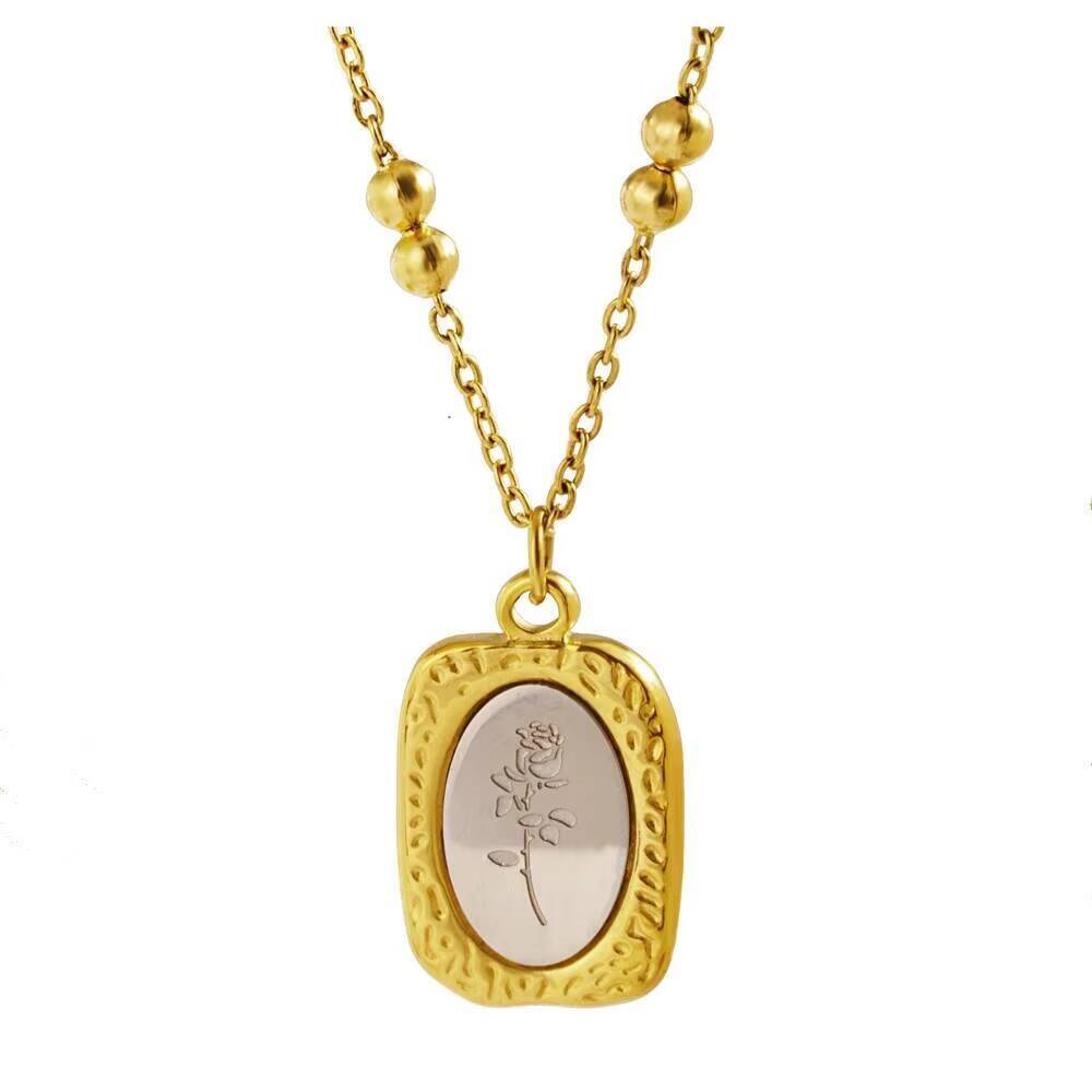Edelstahl Mode Rose Blume zart – Coin Necklace Delicate Bewertung und Preis